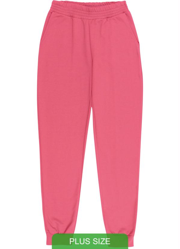 Calça de moletom rosa plus size