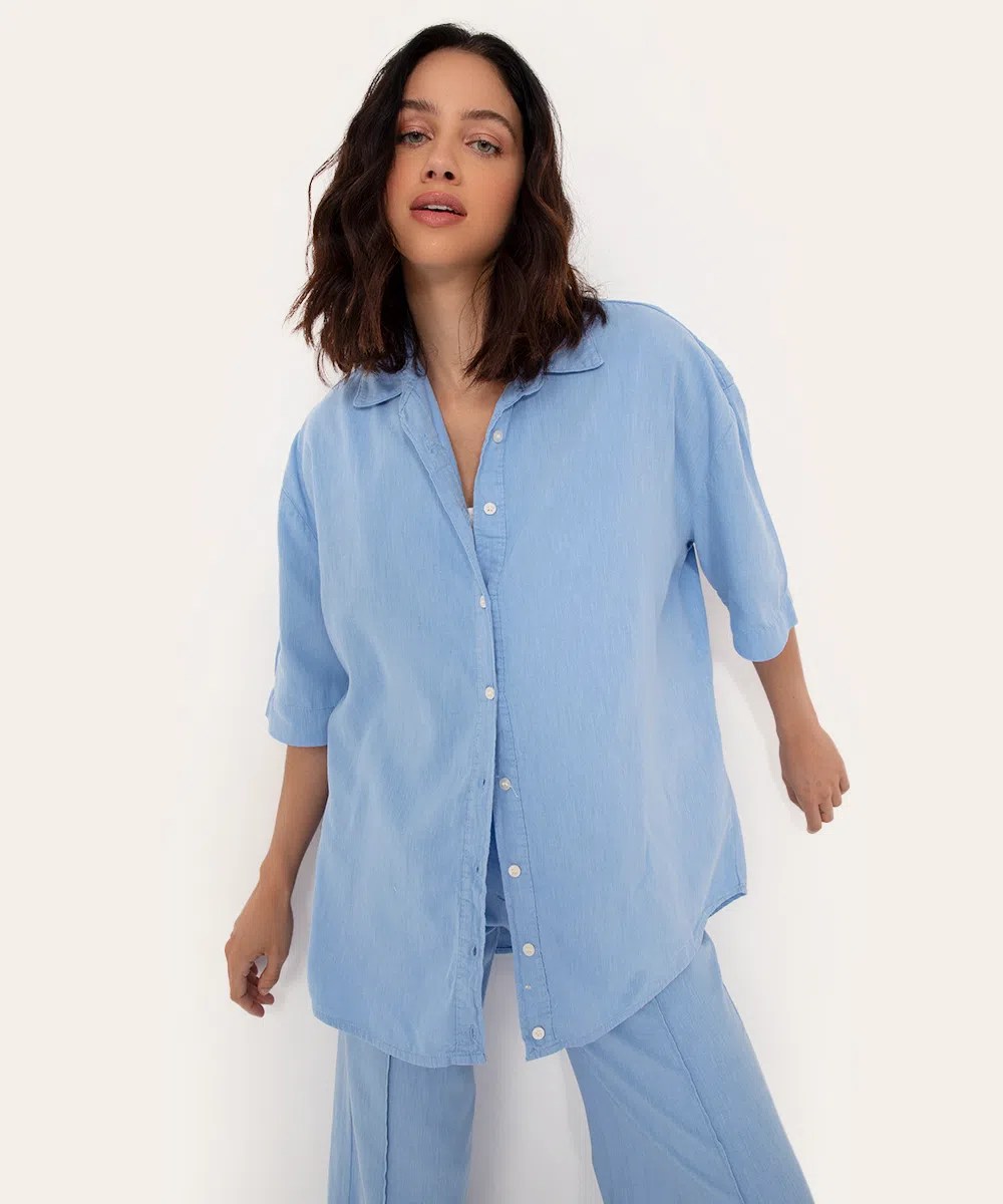 Camisa azul oversized