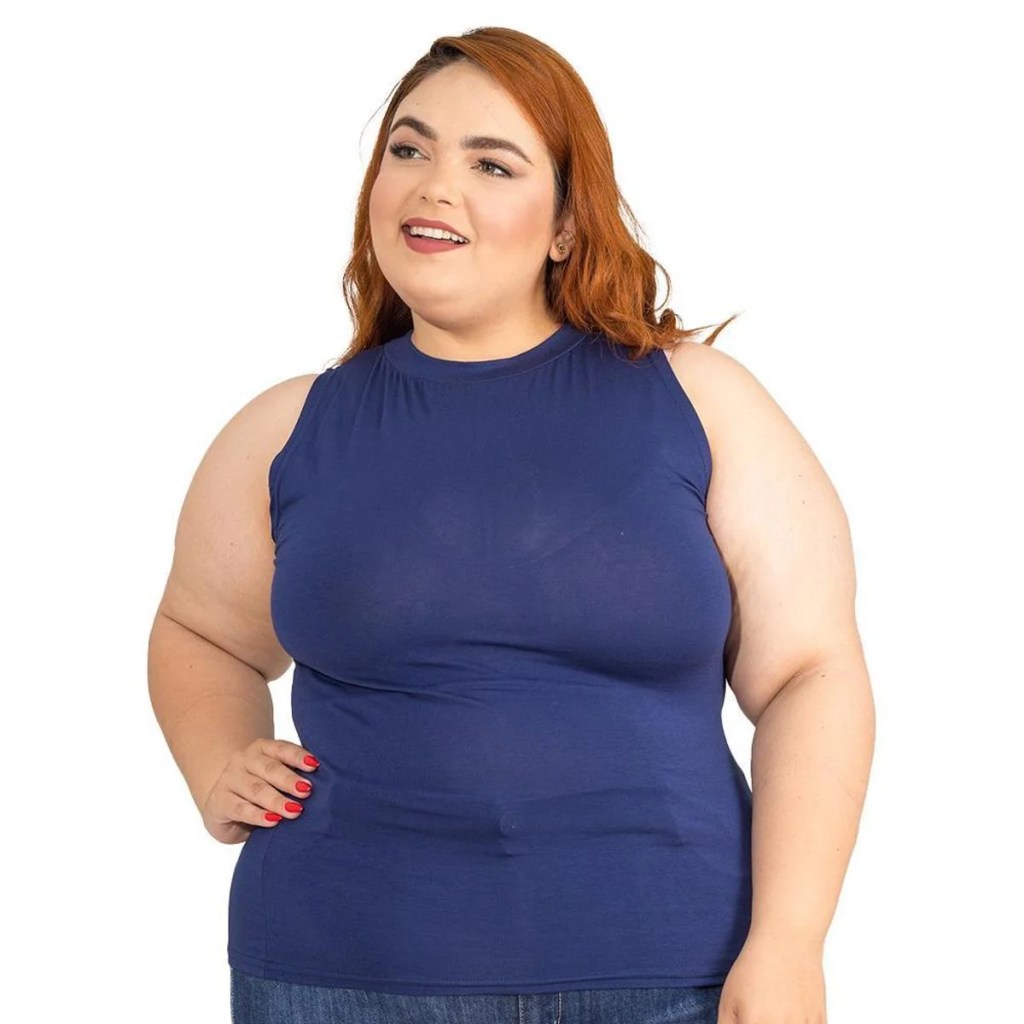 Regata azul plus size