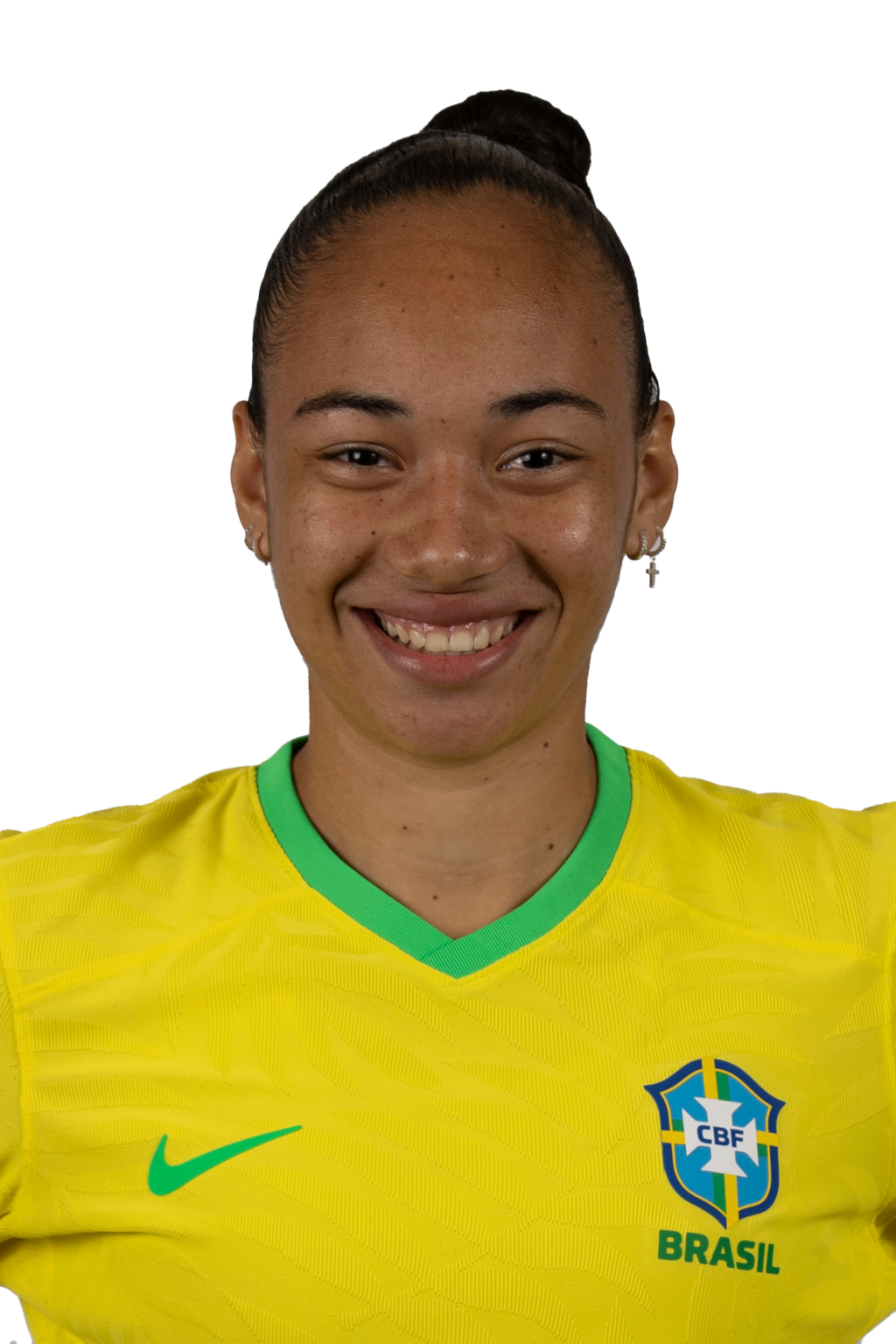Aline_3x4_SEM FUNDO Aline, jogadora da seleção brasileira de futebol.