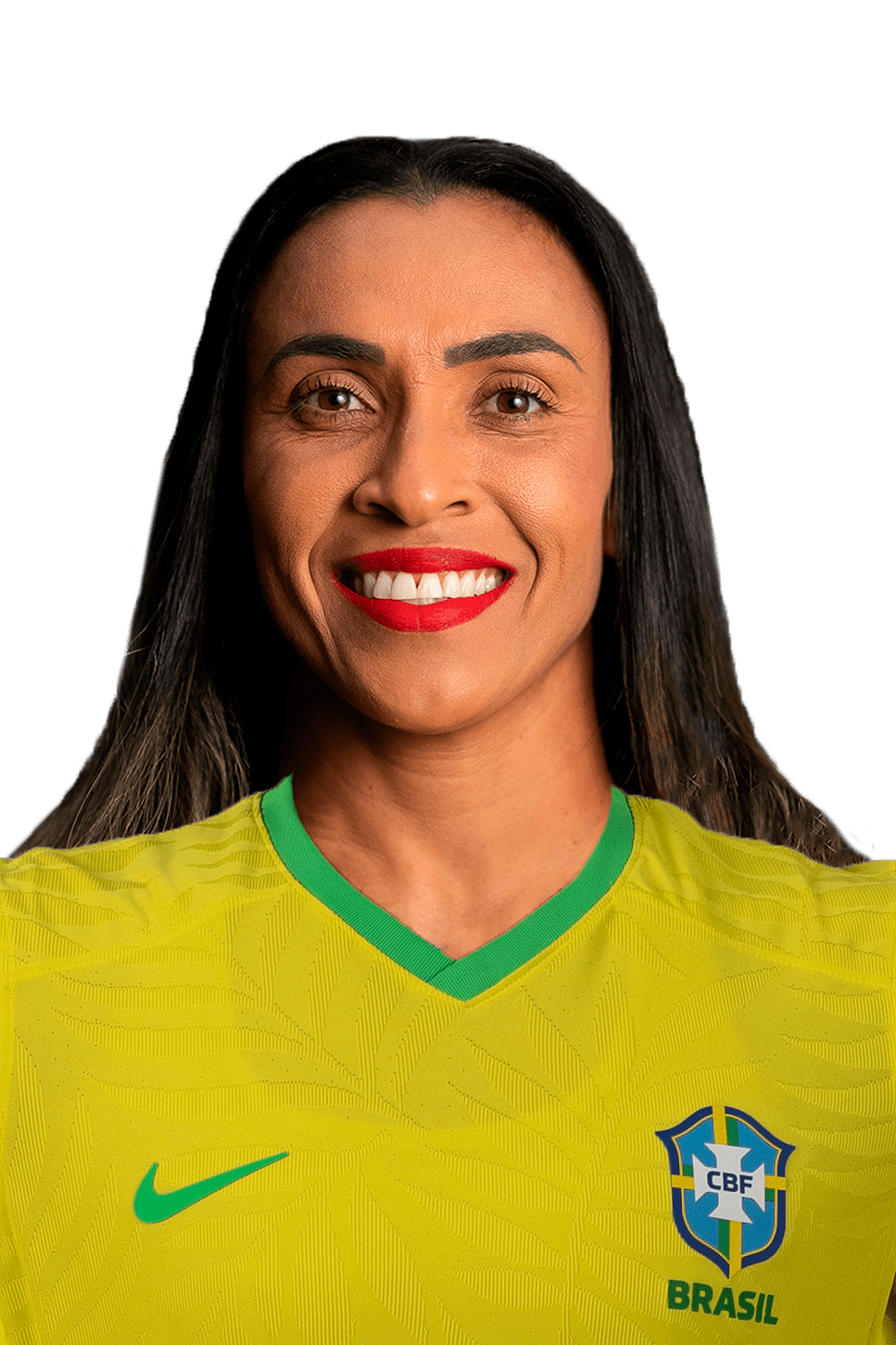 Marta_3x4_SEM FUNDO Marta, jogadora da seleção brasileira de futebol.