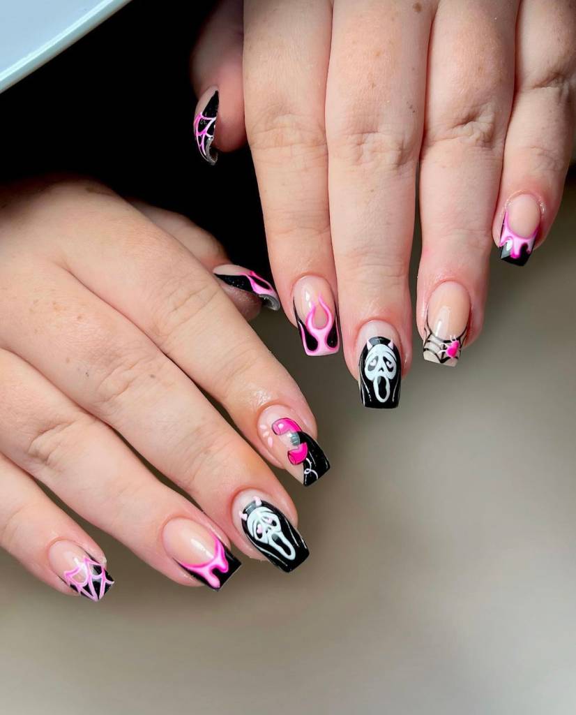 nail-art-halloween-pânico Homenagear filmes de terror icônicos no nail art? Sim, por favor!