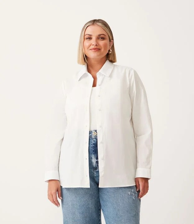 camisa branca plus size