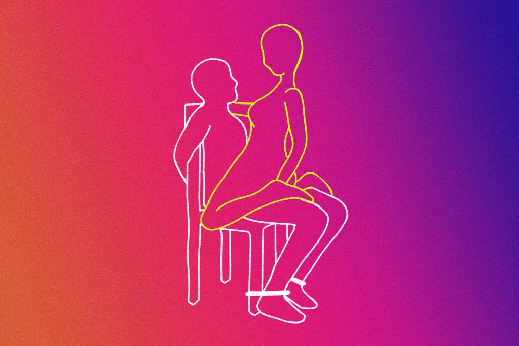 posiçãos-para-testar-bdsm-2 Trazer uma cadeira para o sexo pode facilitar os jogos de restrição