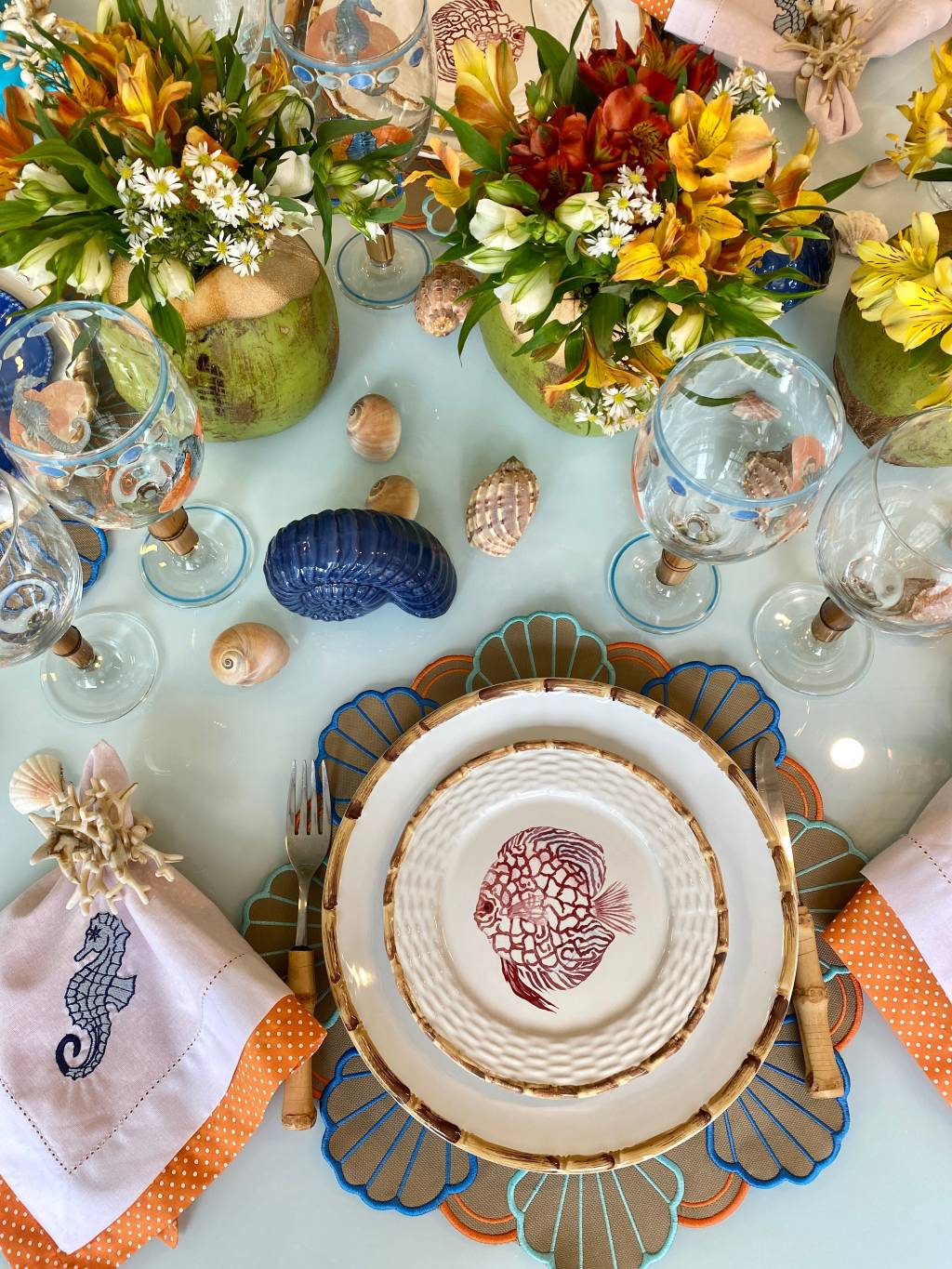 Mesa posta Ano Novo marítima Mesa posta de Ano-Novo: 5 ideias para se inspirar