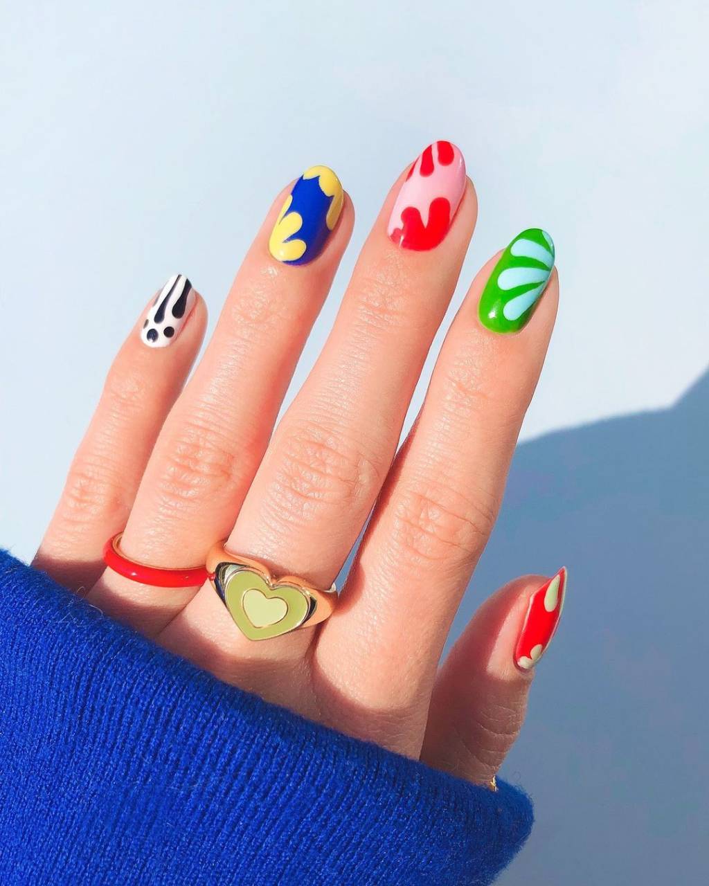 nail-art-colorida-estampada Nail art colorida para usar no verão