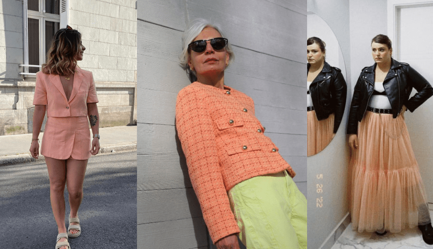 Looks peach fuzz: como incorporar a cor do ano no armário