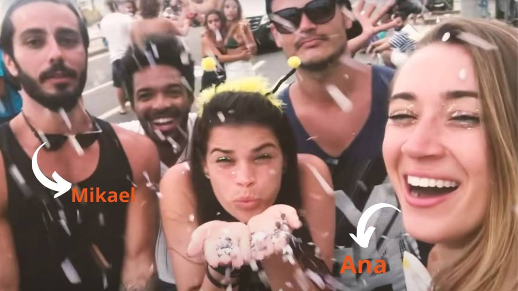 Papo-aberto-especial-Carnaval-amor-de-Carnaval-Ana-Barreto-Mikael-Santiago-Casal-Longe-de-Casa (1) Ana Barreto, Mikael Santiago e amigos durante o reencontro no Carnaval de 2018