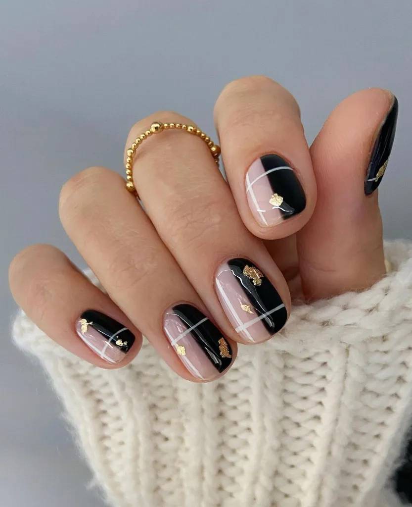 nail art minimalista para unhas curtas