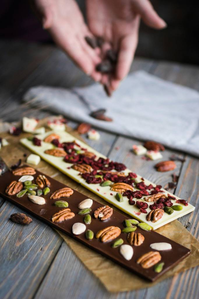 Barras de cereais com chocolate