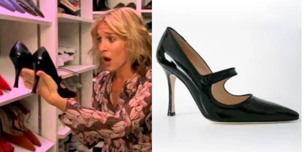 carrie-bradshaw-manolo-preto Sapatos mais icônicos de Carrie Bradshaw em Sex and The City.