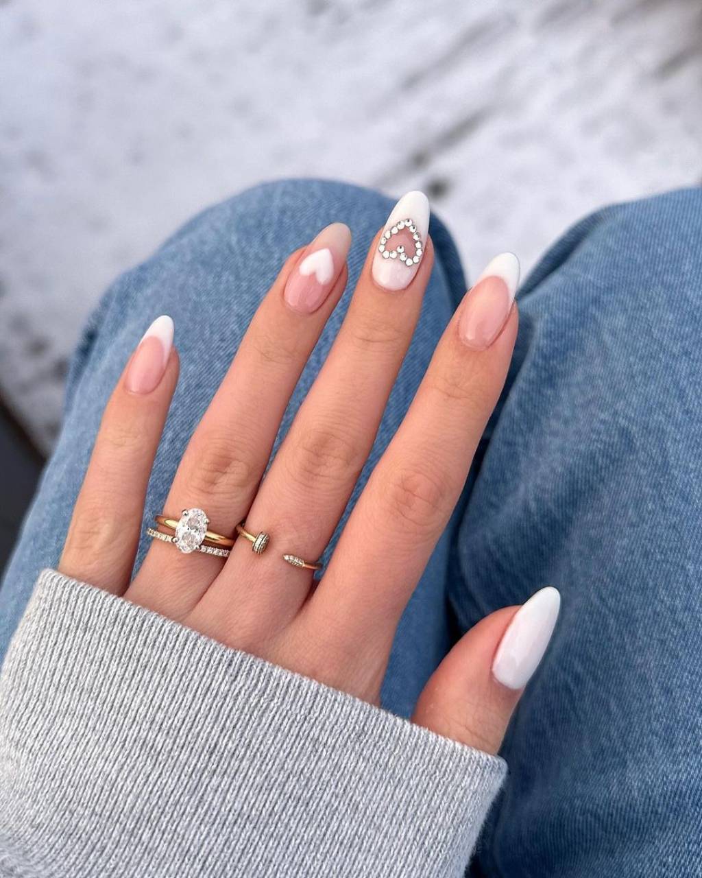 unha-branca Nail art delicada