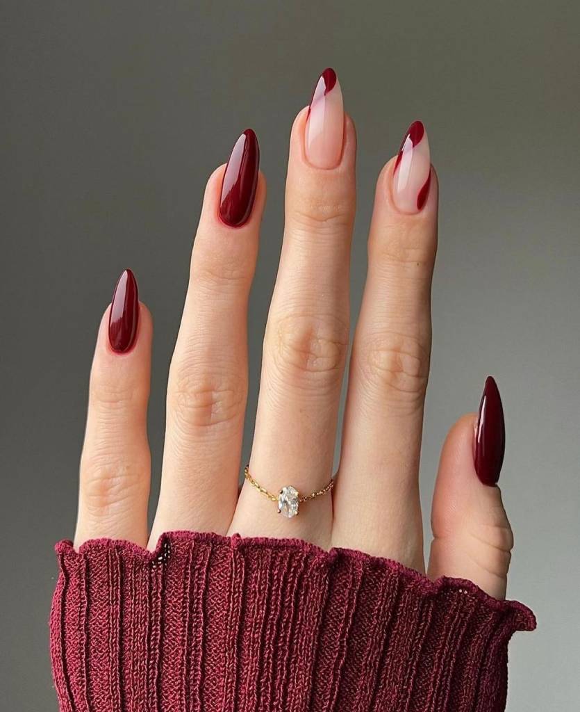 unhas-vermelhas-elegantes-para-inspirar-vinho unhas vermelhas e elagantes