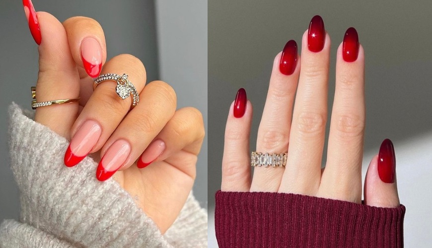 unhas vermelhas e elegantes