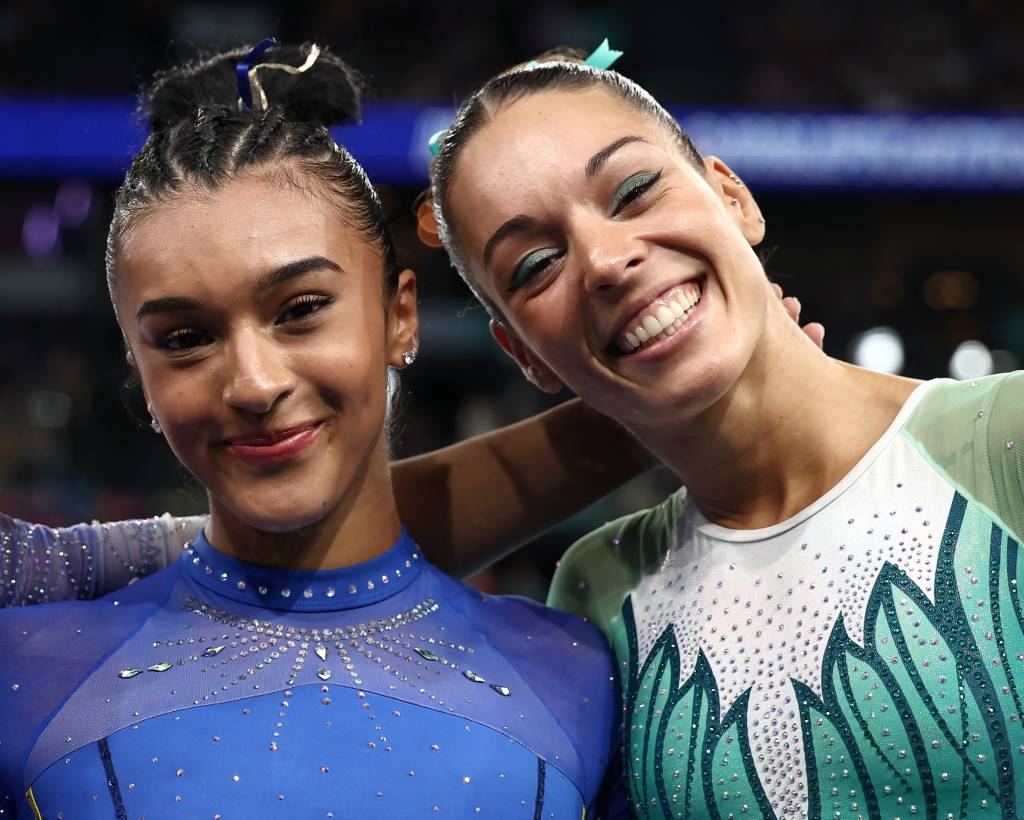 Artistic Gymnastics – Olympic Games Paris 2024: Day 2 maquiagem Filipa Martins olimpíadas de paris