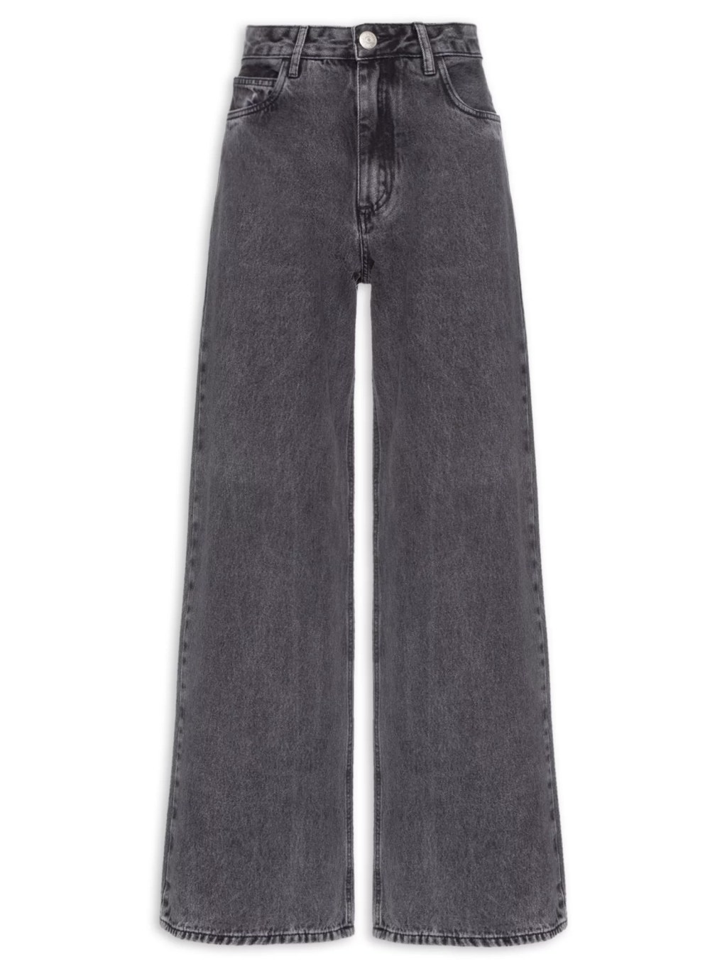 Calça jeans cinza pantalona