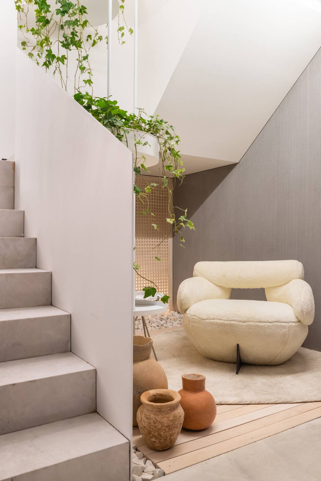 canto zen escada espaço zen no vão da escada