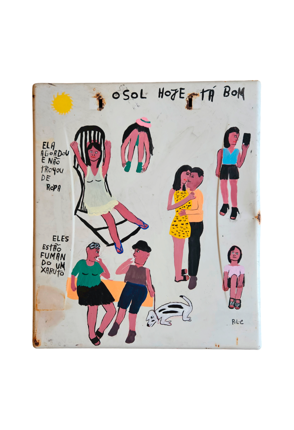 Galeria Karandash, Roxinha Lisboa, 2024, Técnica – Pintura e Escritos sobre Flandre, Crédito – Acervo Coleção Karandash – Maria Amelia Vieira Artistas mulheres na SP–Arte Rotas Brasileiras