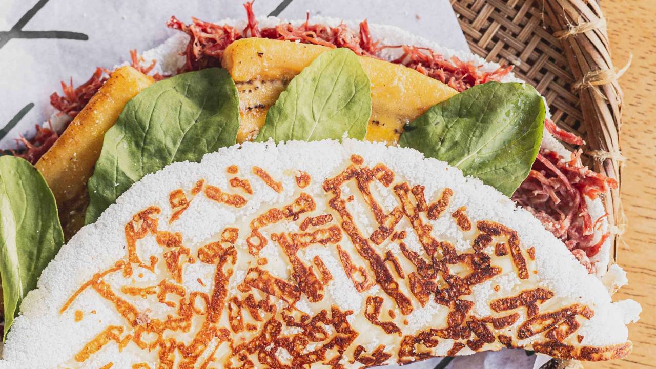 Tapioca nordestina, da Tapí Tapioca & Açaí, que entrega no Rio e em São Paulo