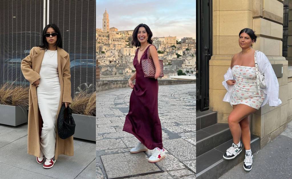 3 inspirações estilosas para usar vestido com tênis