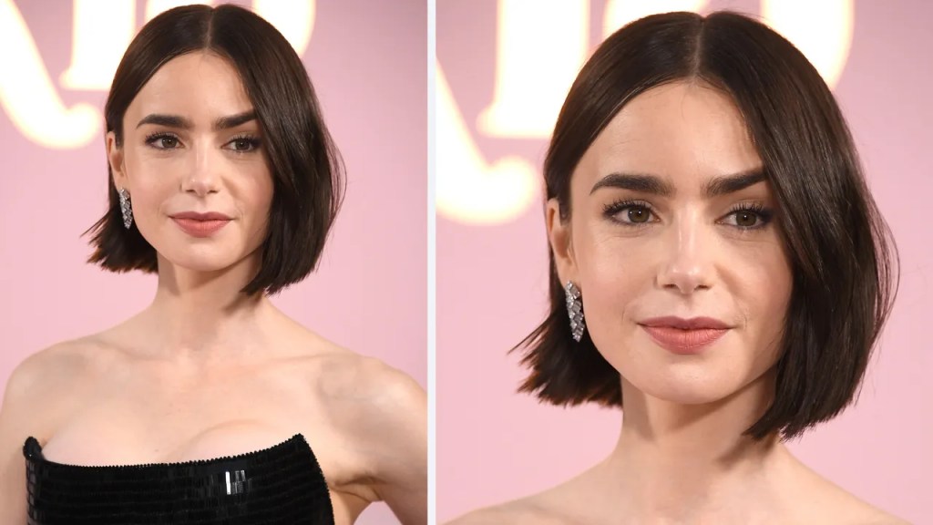 Aprenda a fazer o corte bob razor de Lilly Collins, a Emily em Paris