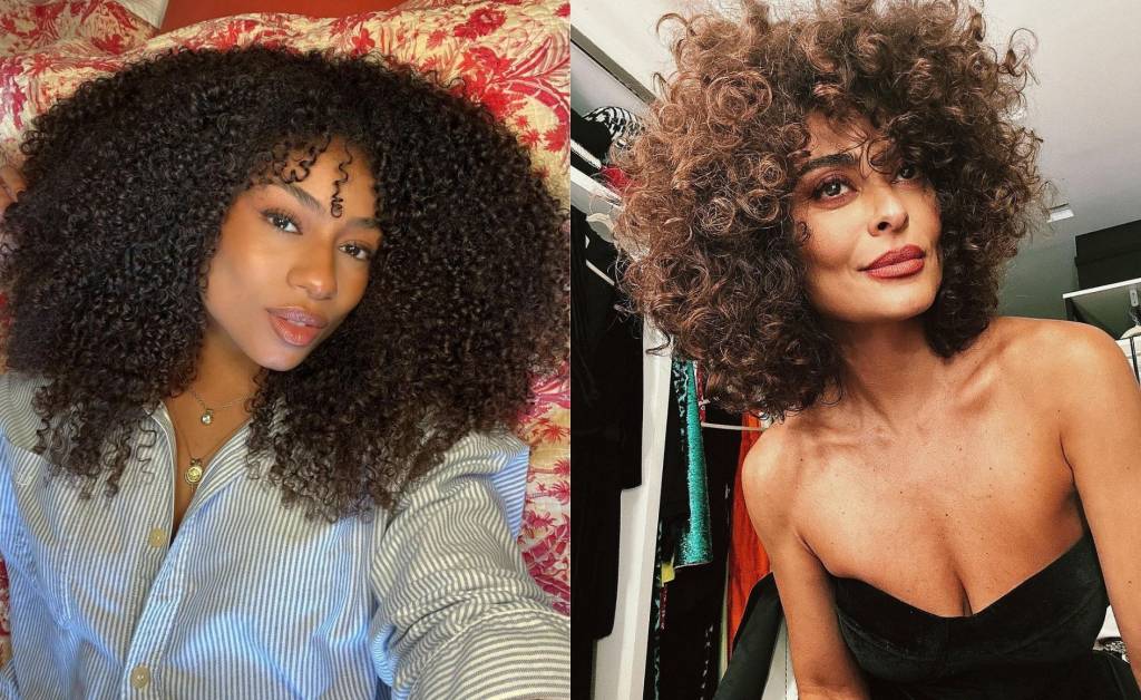 6 inspirações de cabelos cacheados com franjas