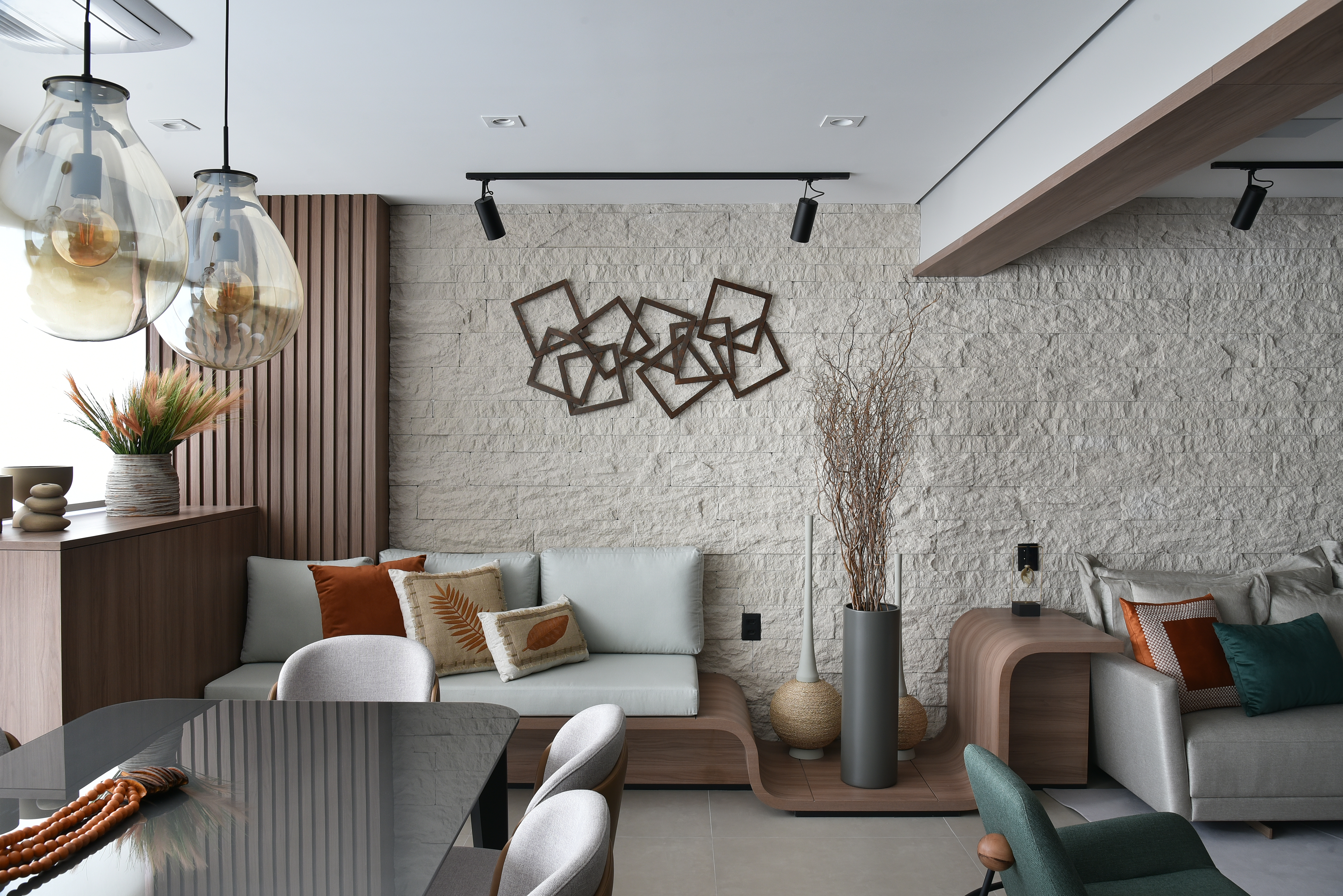 Decora&ccedil;&atilde;o com parede texturizada