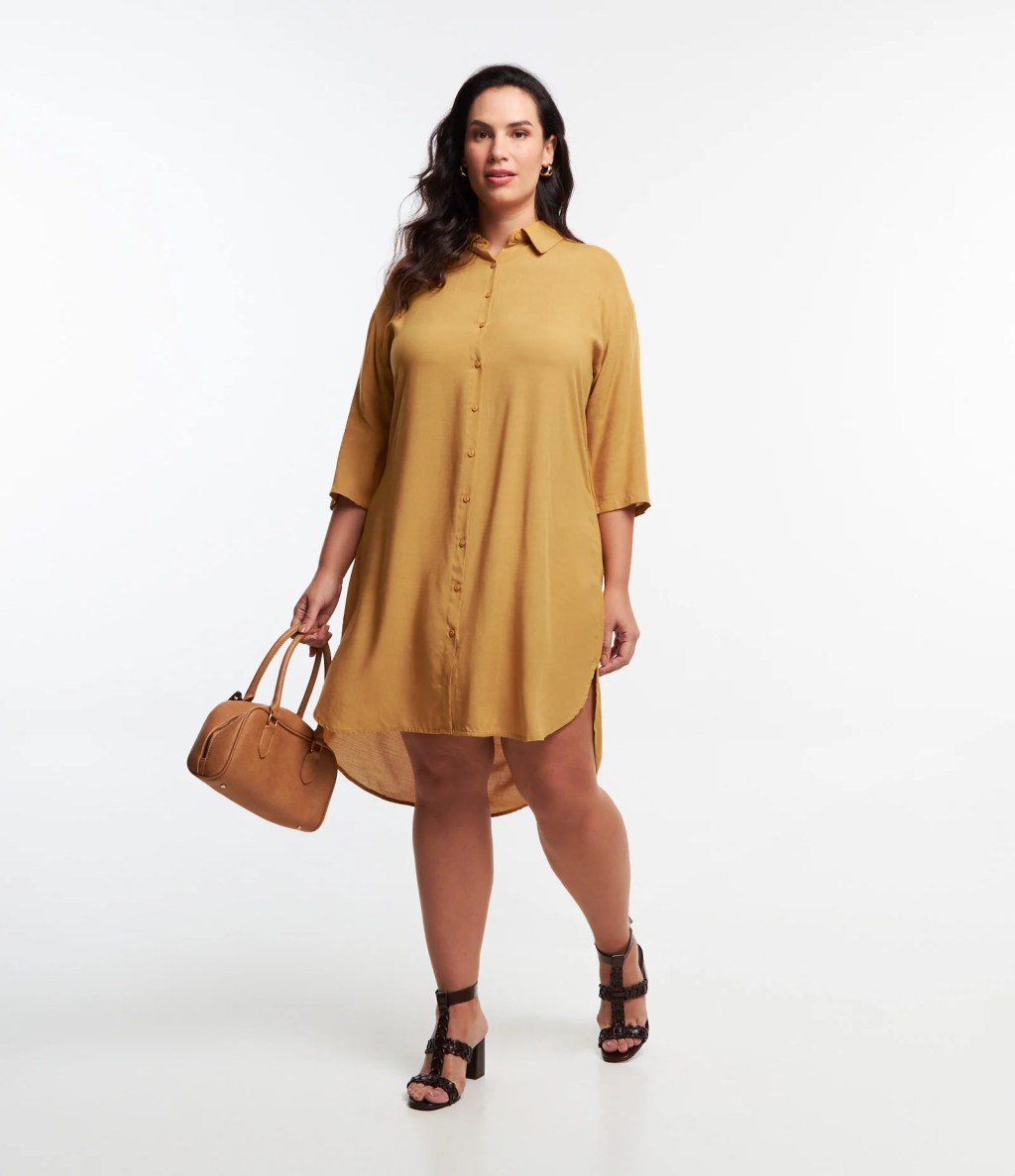 Vestido amarelo plus size