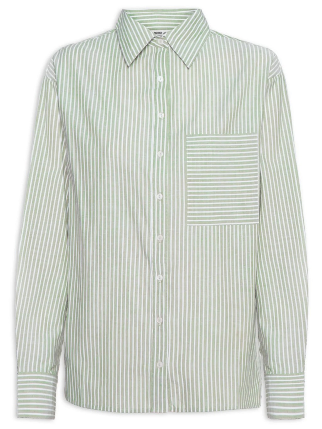 Camisa social listrada verde