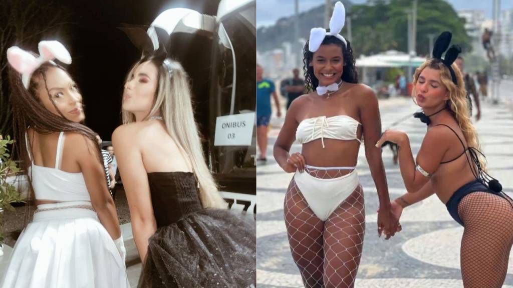 fantasias-em-dupla-ou-trio-para-o-carnaval-coelhinhas Coelhinhas é uma ideia para quem quer apostar em fofura e sensualidade