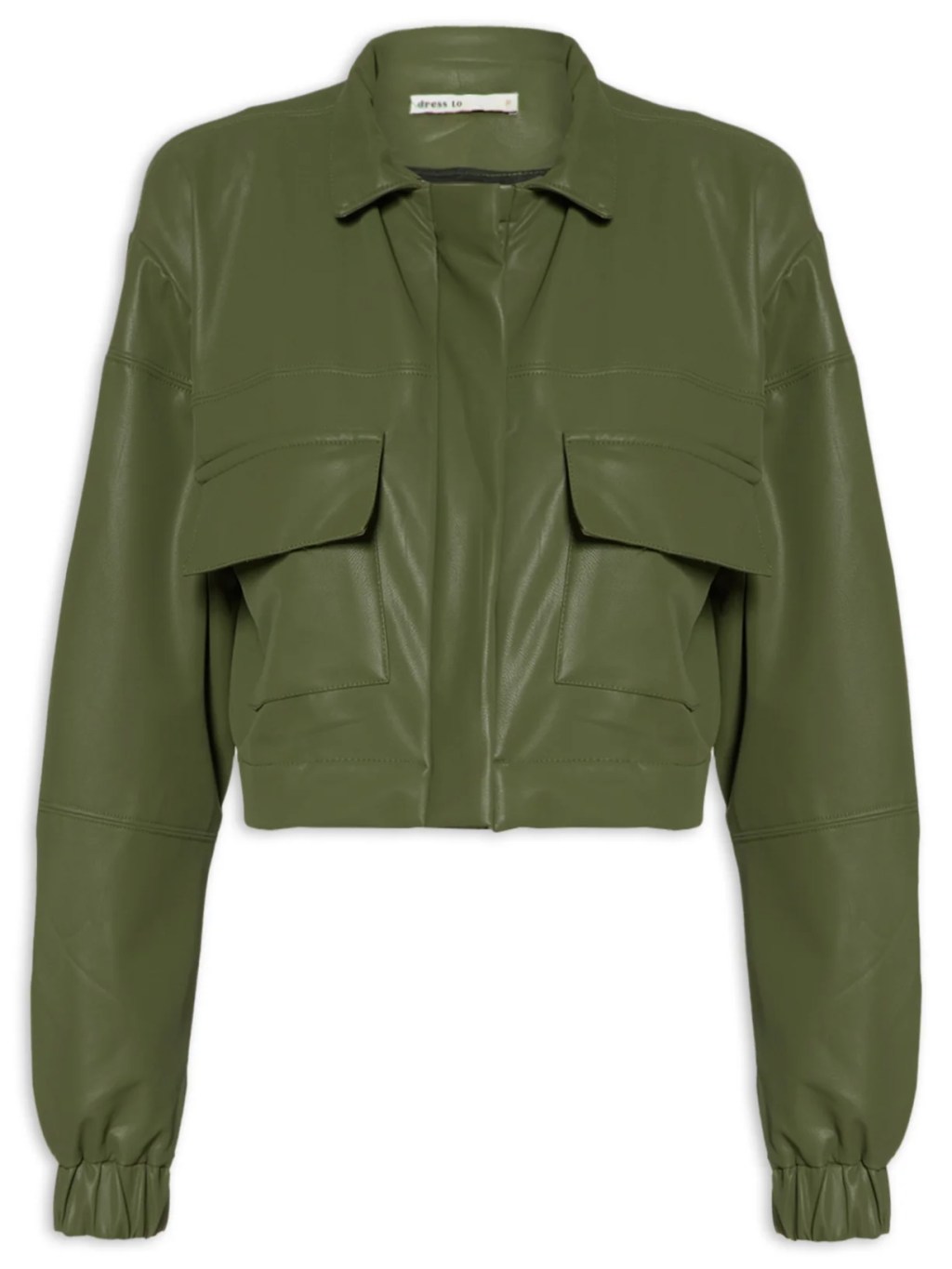 Jaqueta de couro verde