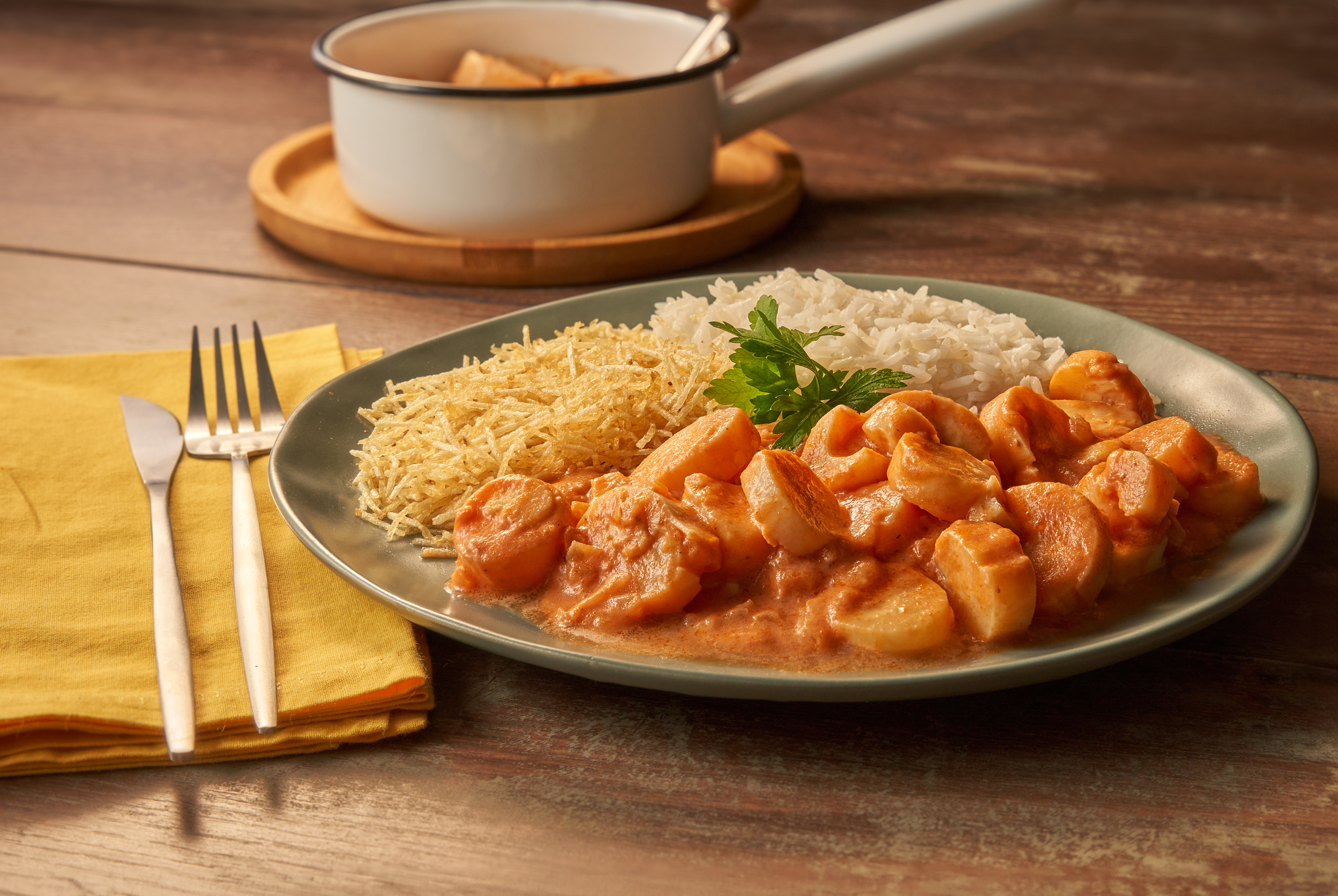 Estrogonofe de palmito vegetariano e fácil de fazer