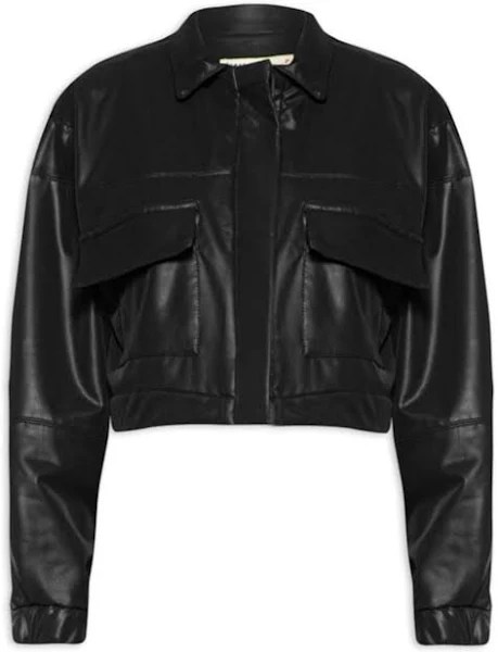 Jaqueta de couro preta
