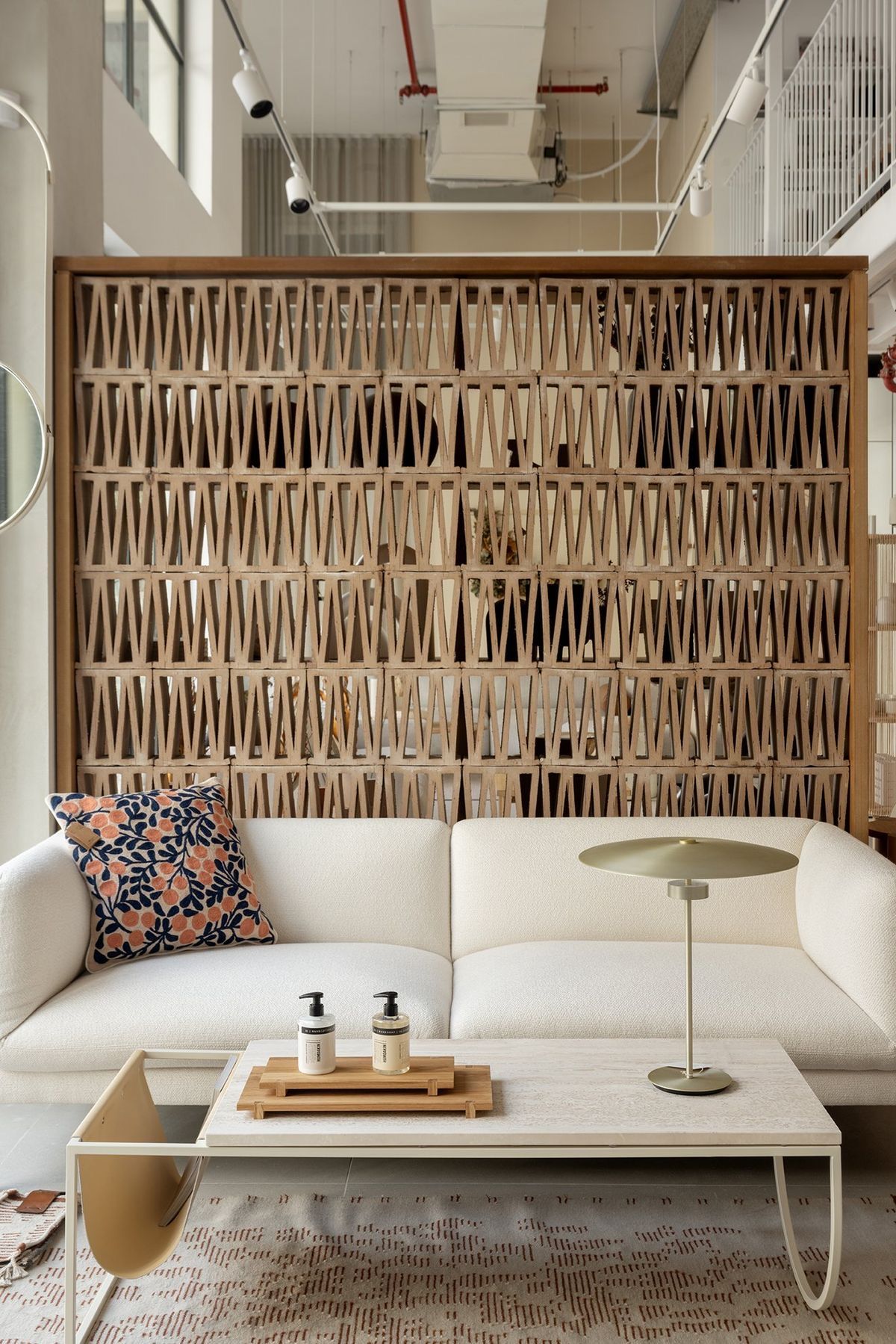 Biombo em sala de estar