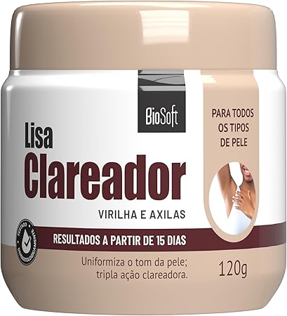 Imagem de embalagem de creme clareador de cotovelos e joelhos da Biosoft