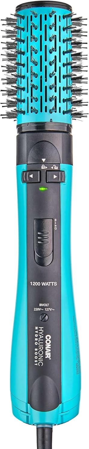 conair Imagem de escova secadora preta e verde água para modelar o cabelo com facilidade