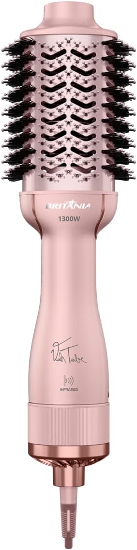 Imagem de escova secadora rosa para modelar o cabelo com facilidade