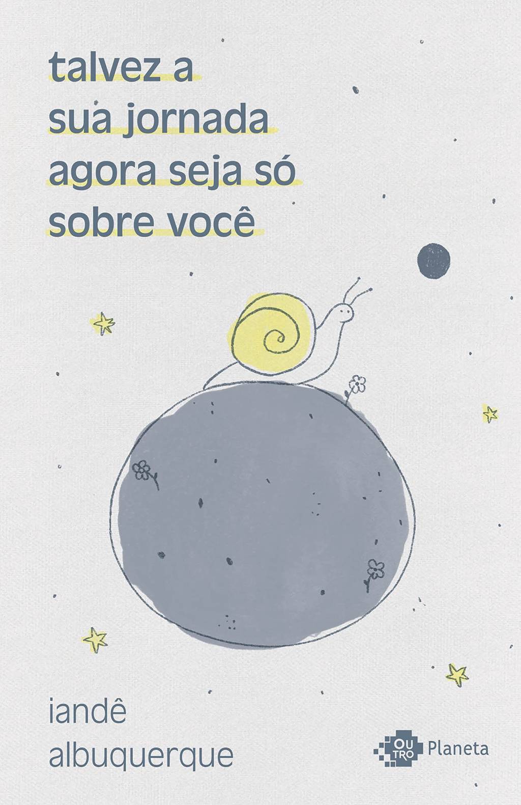 Version 1.0.0 Capa cinza do livro 'Talvez a sua jornada agora seja só sobre você', recomendado para superar o término