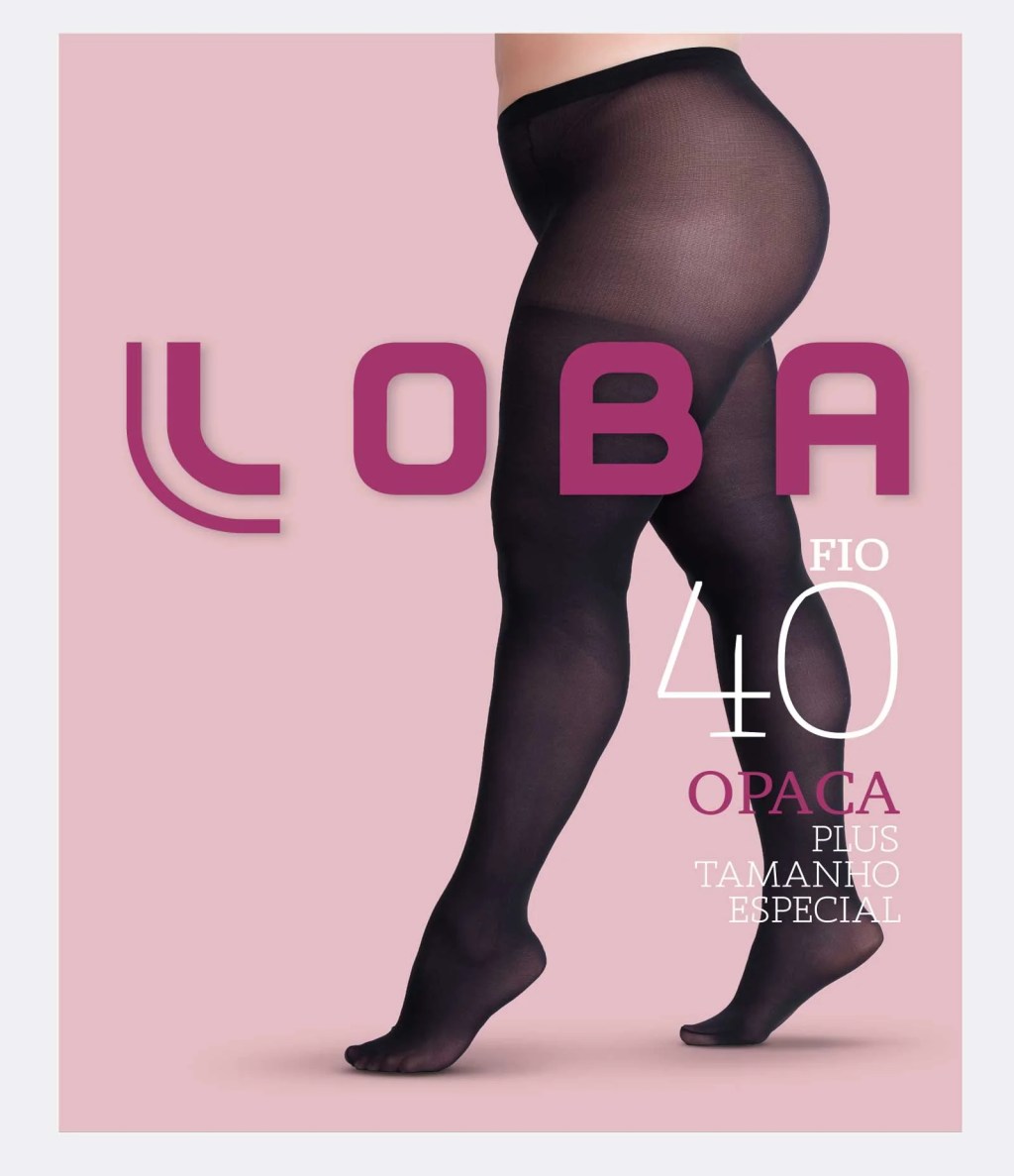 Meia-calça plus size preta
