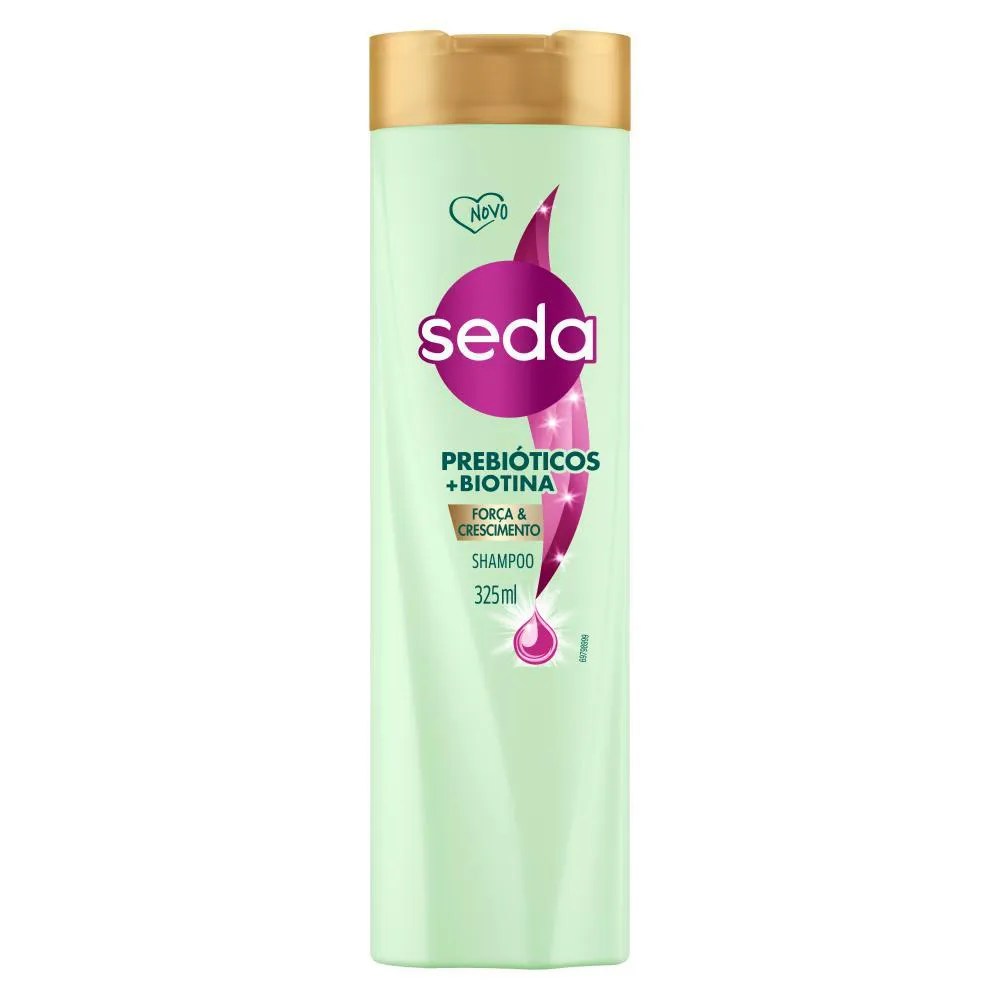 Imagem de shampoo antiqueda que fortalece e cresce os fios da Seda.