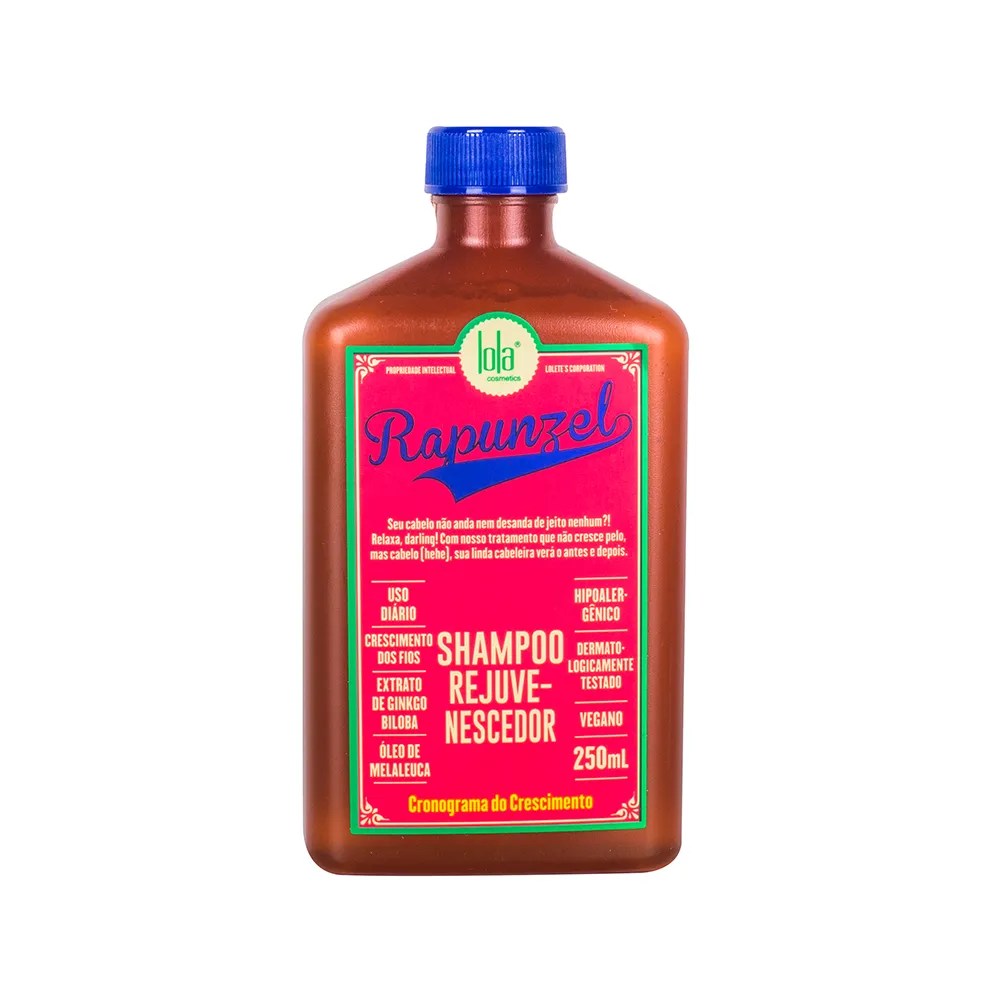 Imagem de shampoo antiqueda que fortalece e cresce os fios da Lola From Rio.