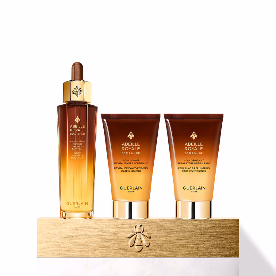 Imagem de kit travel size shampoo, condicionador e s&eacute;rum da Guerlain.